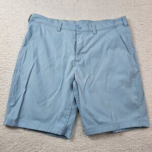 Eddie Bauer Shorts Men's 40 10" Inseam Light Blue Nylon Golf Chino Athleisure